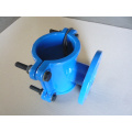 Ductile iron pipe saddle clamp with outlet flange type